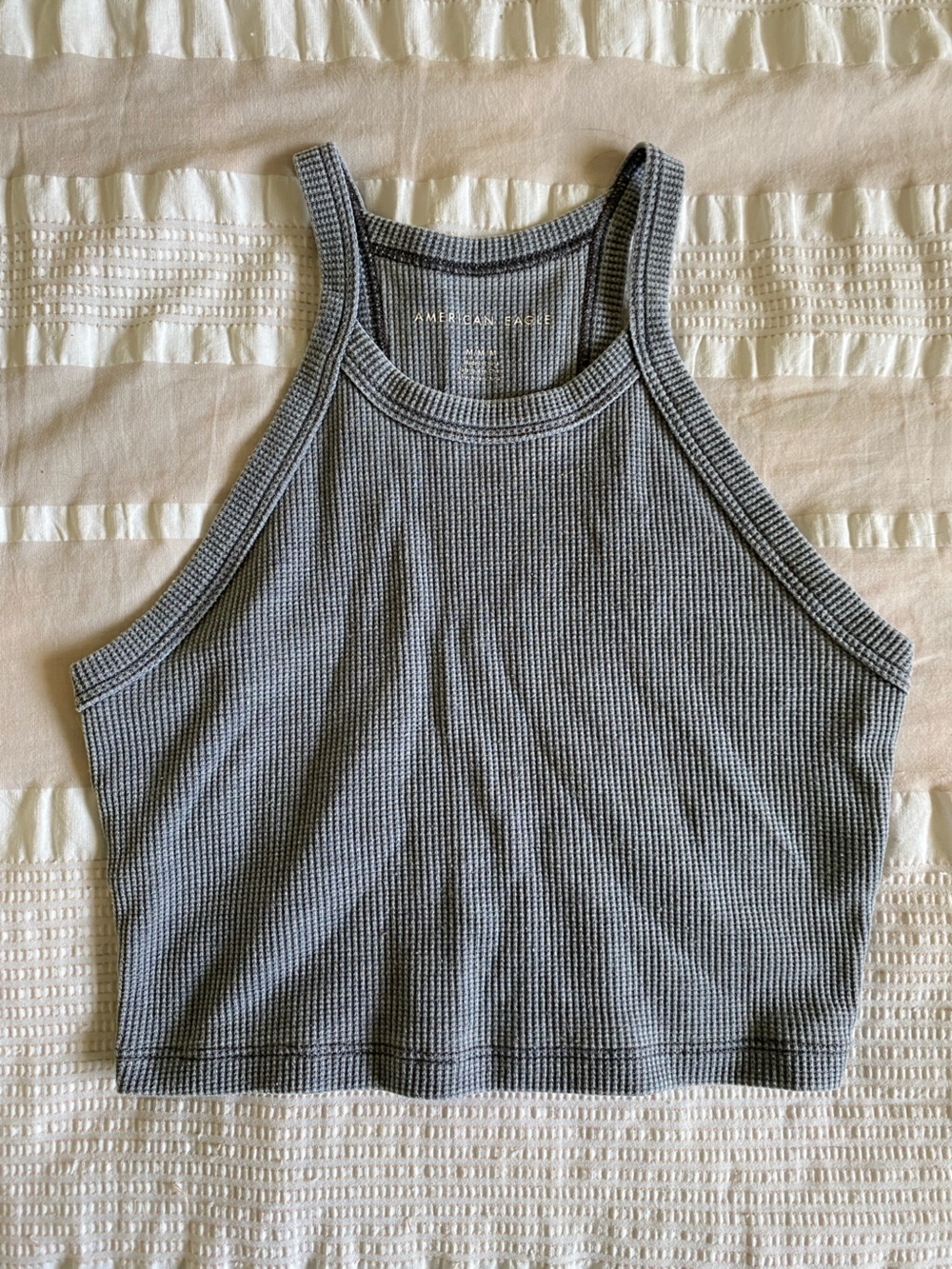 American Eagle Ribbed Cropped Tank Top Size Medium